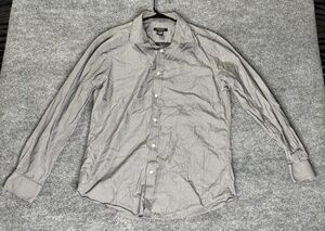Structure Shirt Mens Large Gray Striped Long Sleeve Button Up Dress Casual